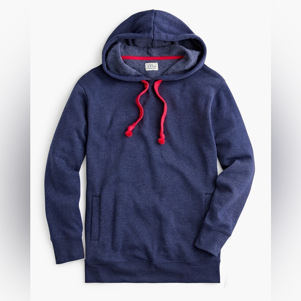 J.Crew Tunic hoodie sweatshirt in fleece. Size Small. Color: NAVY.